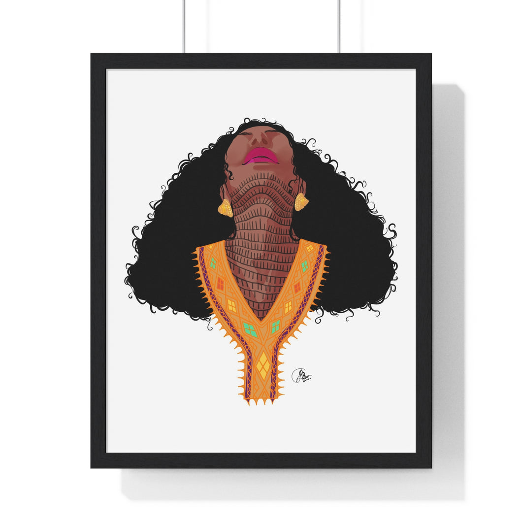 Wukato (ዉቃጦ) Niqsat (ንቅሳት) – Habesha Framed Art Print