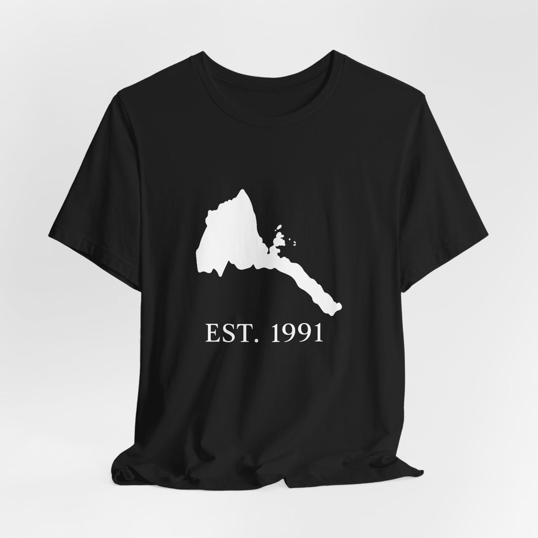 Eritrea White Map Unisex Tee - Est 1991